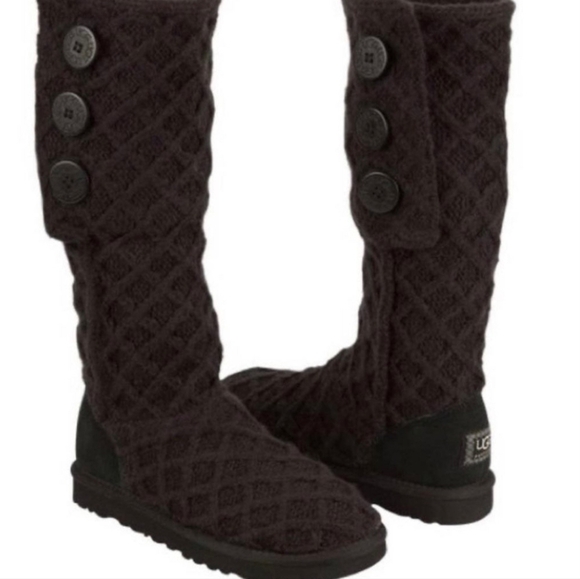 Ugg Australia Women 3066 Tall Button 3 sweater cardi boots shoes sz 7 - Picture 1 of 13